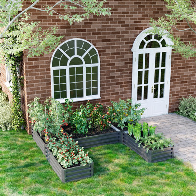 Freeport Park® Kidwell 8 ft x 8 ft Steel Raised Garden Bed